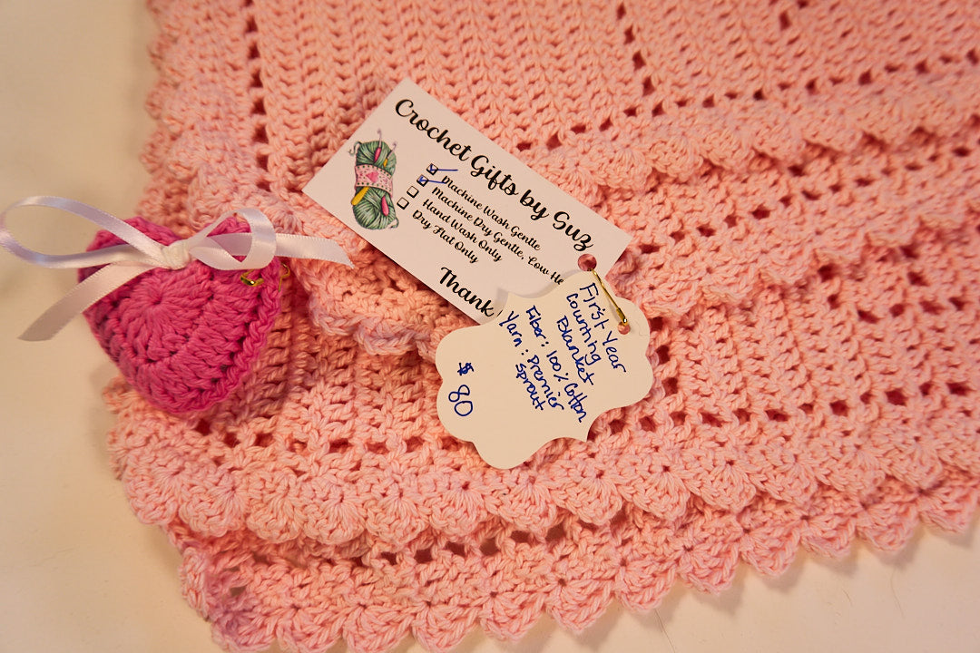 My First Year baby blanket with counting heart