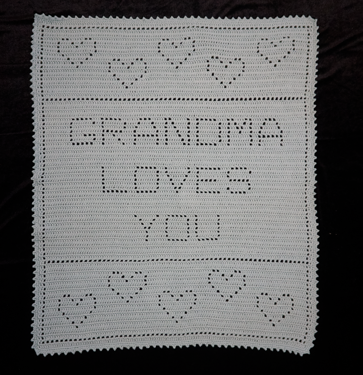 "Grandma Loves You" baby blanket