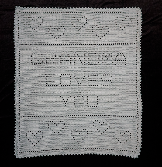 "Grandma Loves You" baby blanket
