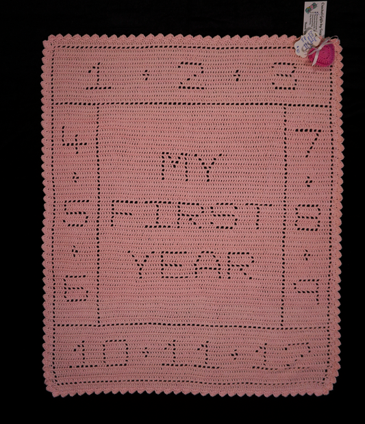 My First Year baby blanket with counting heart