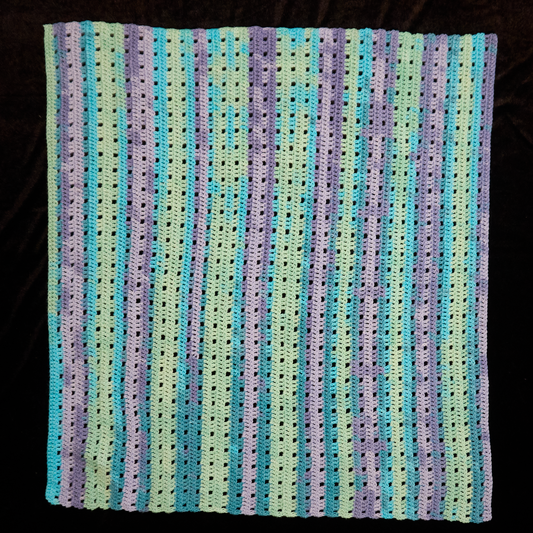 Rainbow cotton baby blanket with matching hat