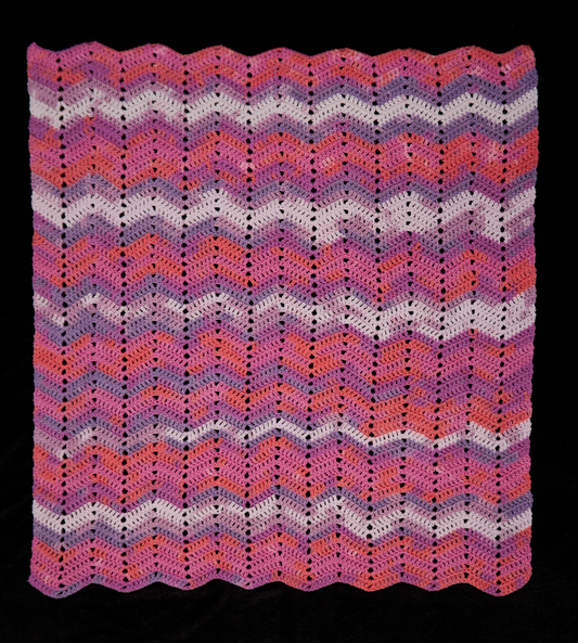 Multicolor pastel zig-zag baby blanket